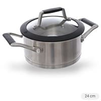 Nồi inox 3 đáy nắp kính 24 cm Delites 002NTA