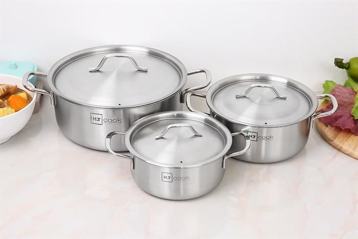 Ảnh Bộ 3 nồi inox nắp inox Fivestar HT Cook HT-06DN