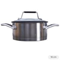 Nồi inox 3 đáy nắp kính 16 cm DMX NI005