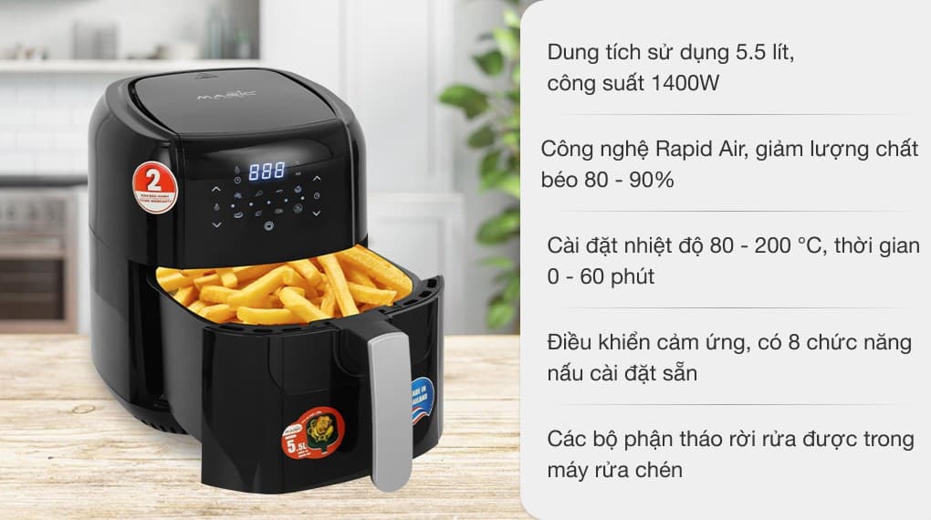 Ảnh Nồi chiên không dầu Magic Eco AC-102 5.5 lít