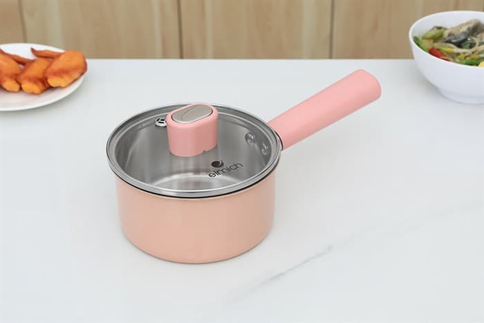 Ảnh Quánh inox 3 đáy nắp kính 14 cm Elmich Baby EL-2510AP