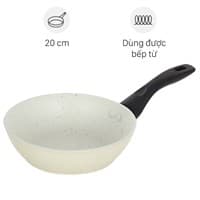Chảo nhôm sâu chống dính vân đá đáy từ 20 cm Green Cook GCP226-20IH Đồ gia dụng