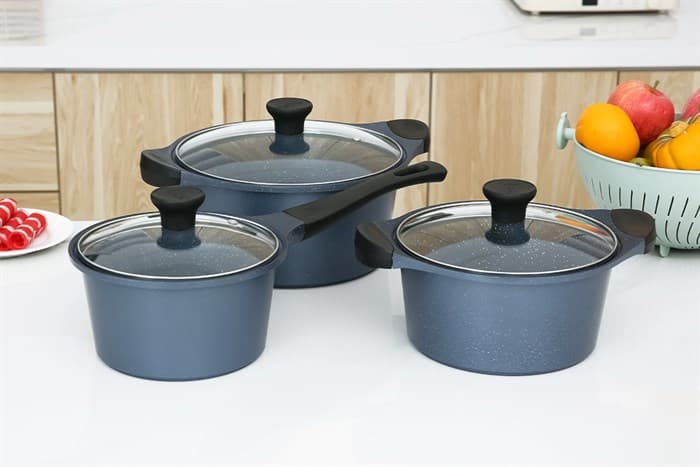 Ảnh Bộ nồi quánh nhôm chống dính nắp kính Supor DuraRock H23102-T1