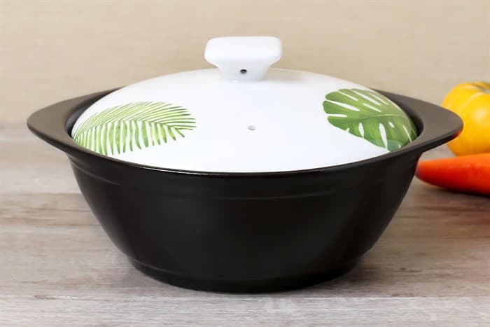 Ảnh Nồi đất nắp sứ 20 cm Dong hwa CS006 Chiếc lá