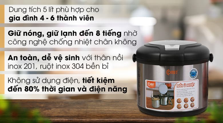 Ảnh Nồi ủ nhiệt đa năng 5 lít Comet CM7661