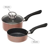 Bộ chảo quánh nhôm chống dính nắp kính Delites BE011-14