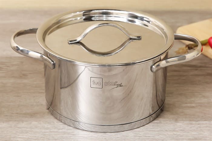 Ảnh Nồi inox 304 3 đáy nắp inox 16 cm Fivestar N16-304OV