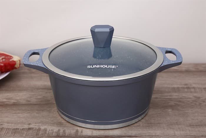 Ảnh Nồi nhôm chống dính nắp kính 24 cm Sunhouse SHG2024MMA