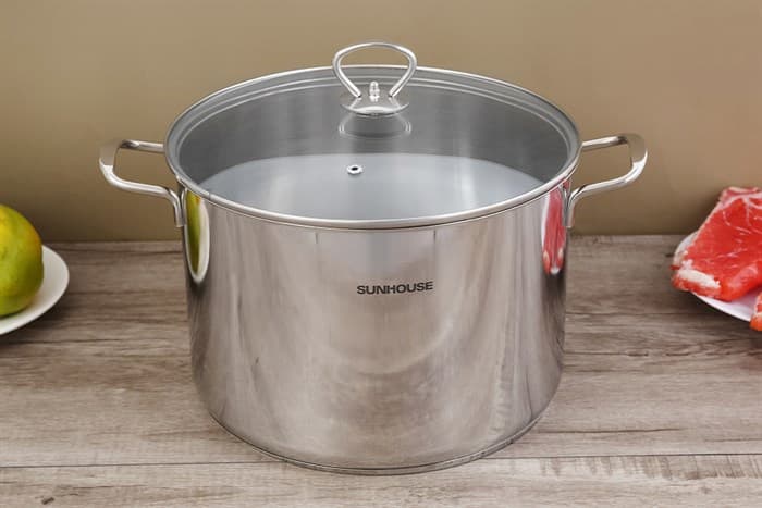 Ảnh Nồi luộc gà inox 3 đáy nắp kính 28 cm Sunhouse SH28LG