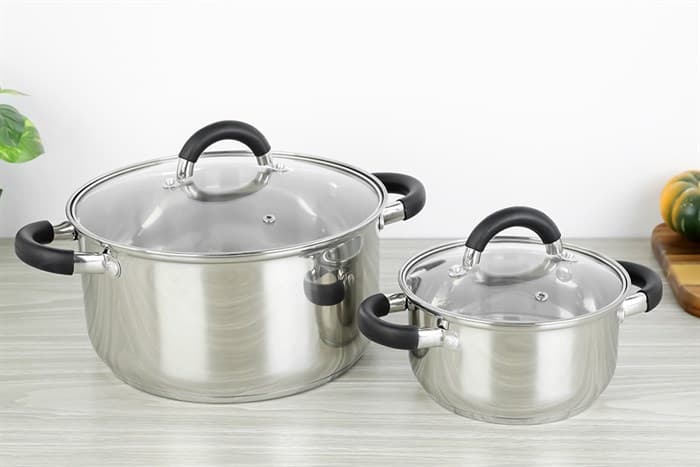 Ảnh Bộ 2 nồi inox 3 đáy nắp kính Delites CW-S051-4A