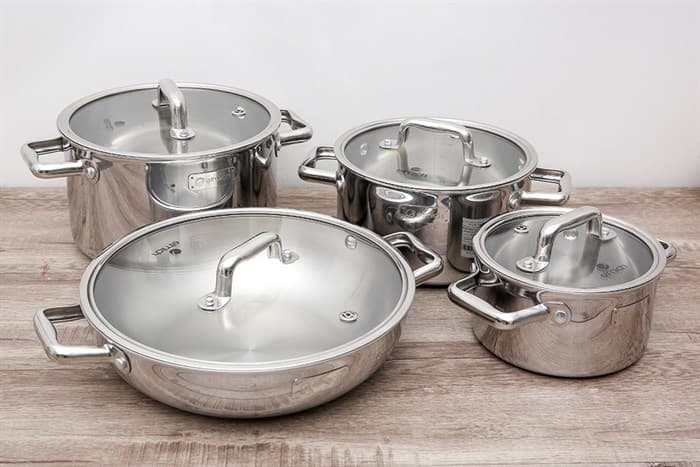 Ảnh Bộ 4 nồi inox 3 đáy nắp kính Elmich Trimax Eco EL-8002