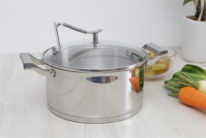 Ảnh Nồi inox 3 đáy nắp kính 24 cm Delites 001NTA