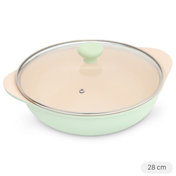 Nồi lẩu nhôm chống dính nắp kính 28 cm Green Cook GCS2410-28IH