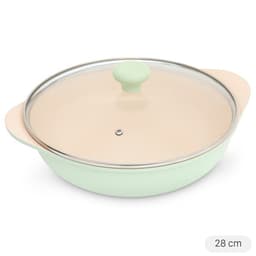 Nồi lẩu nhôm chống dính nắp kính 28 cm Green Cook GCS2410-28IH