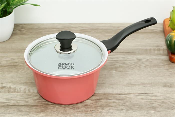 Ảnh Quánh Ceramic nắp kính 18 cm Green Cook GCS02-18IH