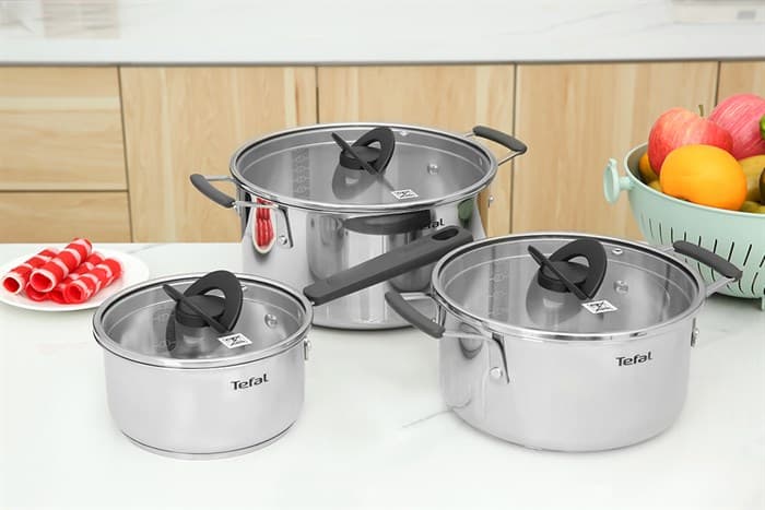 Ảnh Bộ nồi quánh inox nắp kính Tefal Optispace G7376S44