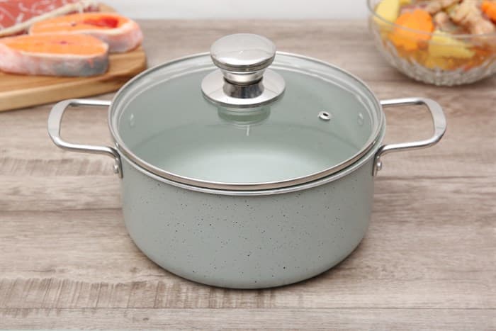 Ảnh Nồi nhôm chống dính nắp kính 20 cm Delites NCDE007-20