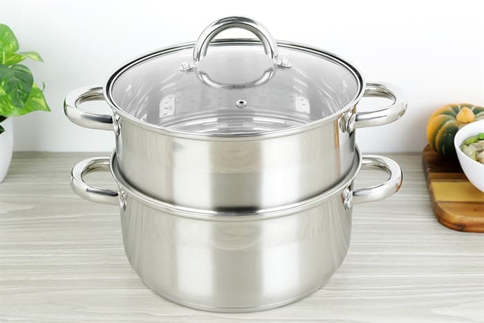 Ảnh Bộ nồi xửng inox 3 đáy nắp kiếng đáy từ 24 cm Delites CW-S106-1