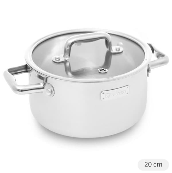 Nồi inox 3 đáy nắp kính 20 cm Elmich Trimax Eco EL-3993