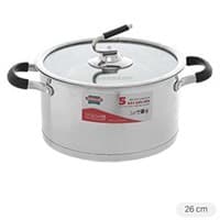Nồi inox 5 đáy nắp kính 26 cm Sunhouse SHG24326