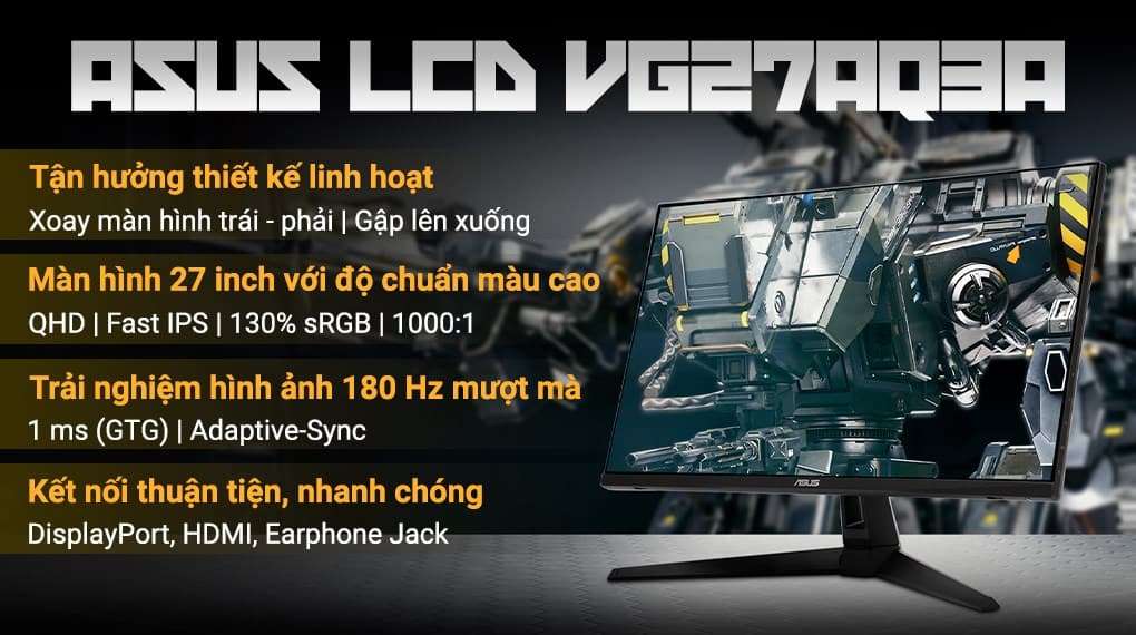 Ảnh Màn hình Gaming Asus VG27AQ3A 27 inch 2K/IPS/180Hz/1ms