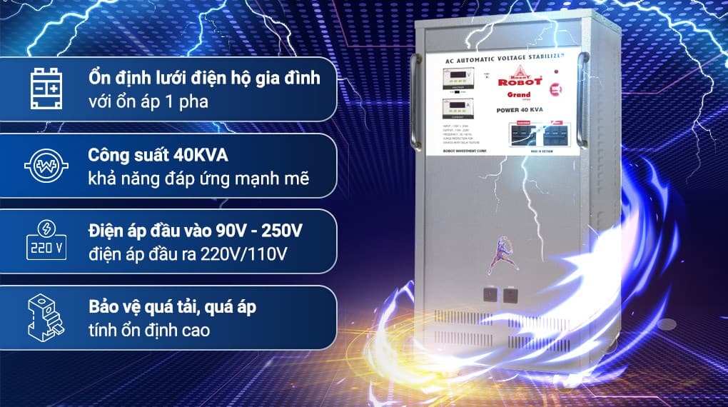 Ảnh Ổn áp Robot 1 pha 40KVA 90