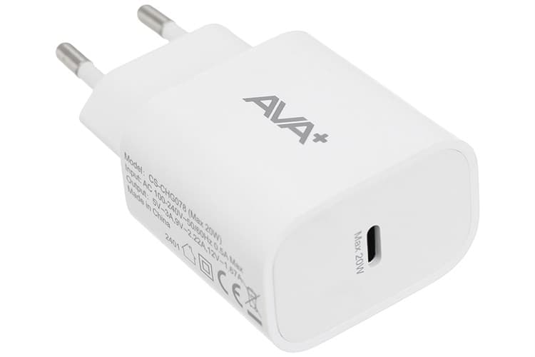 Ảnh Adapter Sạc Type C PD 20W AVA+ CS-CHG078