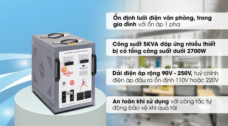 Ảnh Ổn áp Robot 1 pha 5KVA 90