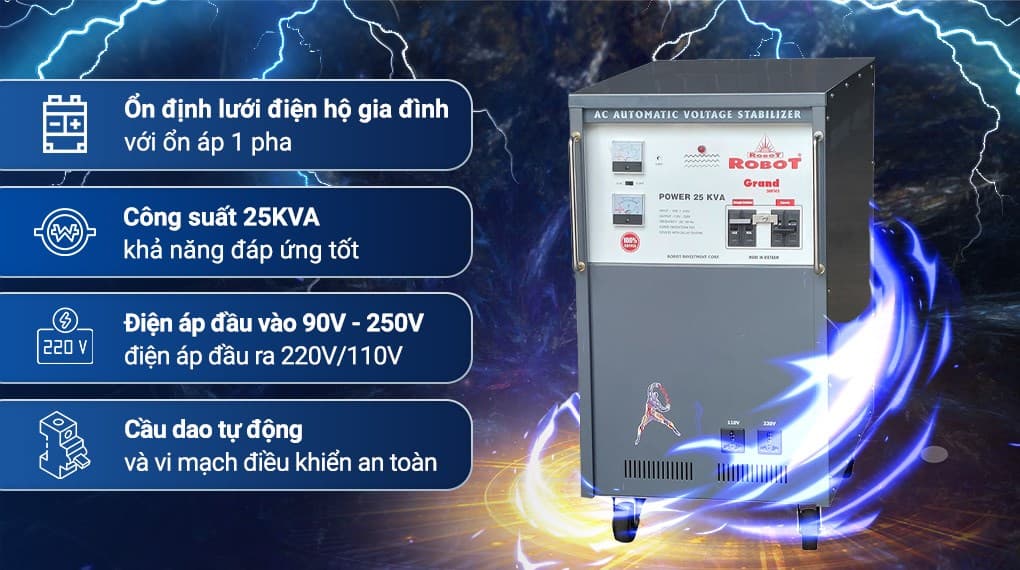 Ảnh Ổn áp Robot 1 pha 25KVA 90