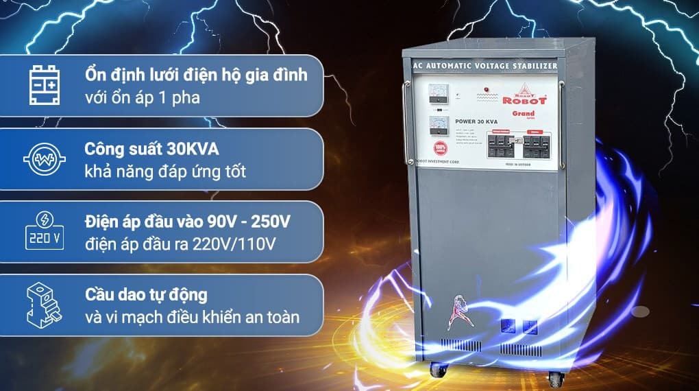 Ảnh Ổn áp Robot 1 pha 30KVA 90