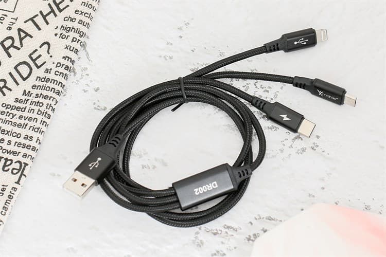 Ảnh Cáp 3 đầu Lightning Type C Micro 1m Xmobile DR002