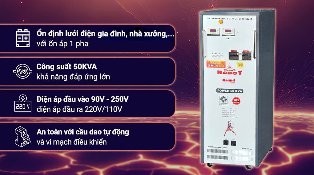 Ảnh Ổn áp Robot 1 pha 50KVA 90
