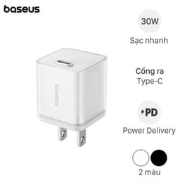 Adapter Sạc Type C PD GaN5S 30W Baseus CCGAN30S5-S