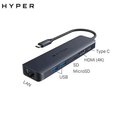 Adapter chuyển đổi Type C 7 in 1 HyperDrive Next HD4003
