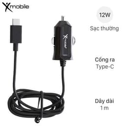Sạc xe hơi Type-C 1 m 12W Xmobile DS196-WB Đen