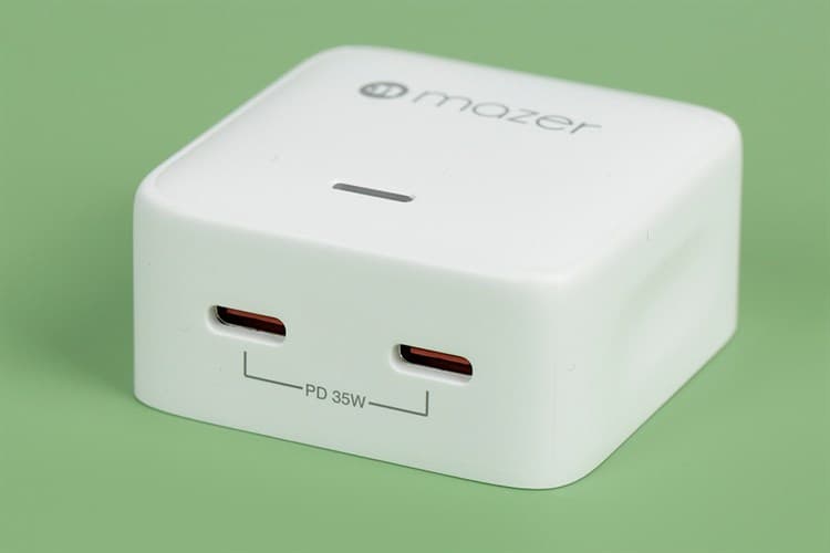 Ảnh Adapter Sạc 2 cổng Type C PD GaN 35W Mazer GAN35US