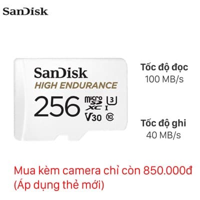 Thẻ nhớ chuyên Camera Sandisk MicroSD 256GB class 10_U3
