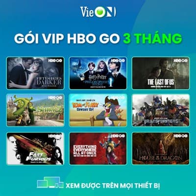 VieON VIP HBO Go_03 tháng chính hãng