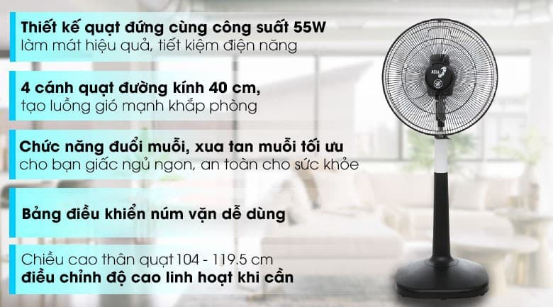 Ảnh Quạt đứng Asia 4 cánh D16026-DV0 55W