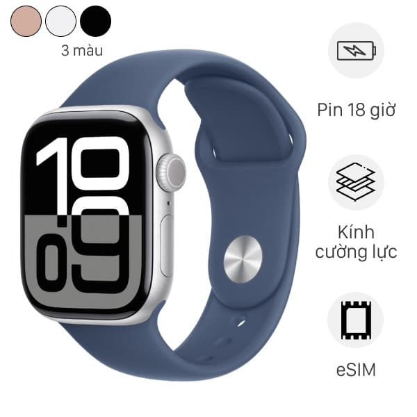 Apple Watch Series 10 GPS + Cellular 42mm viền nhôm dây thể thao
