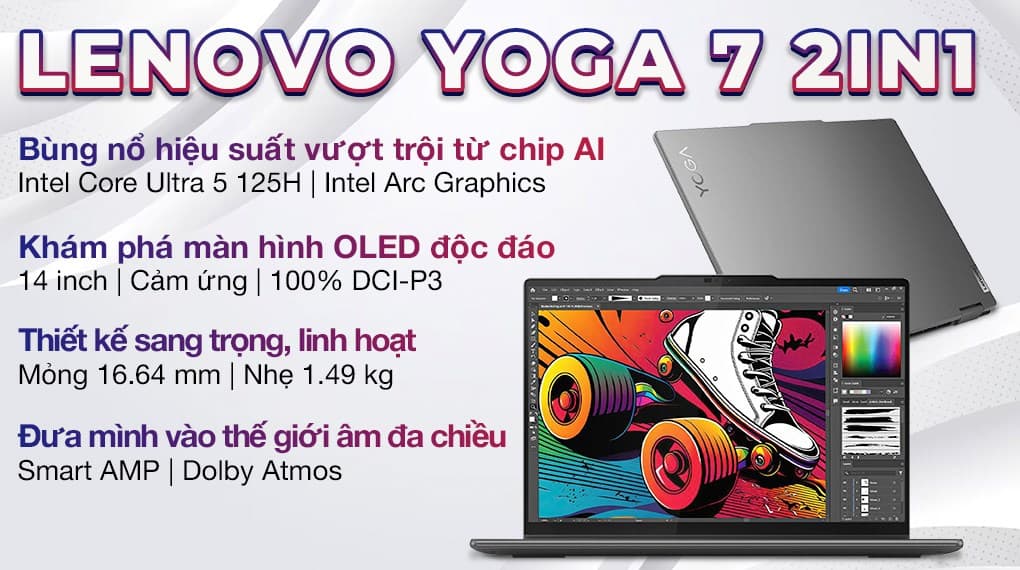 Ảnh Laptop Lenovo Yoga 7 2in1 14IML9 Ultra 5 125H/16GB/512GB/Touch/Office/Win11 (83DJ00DMVN)