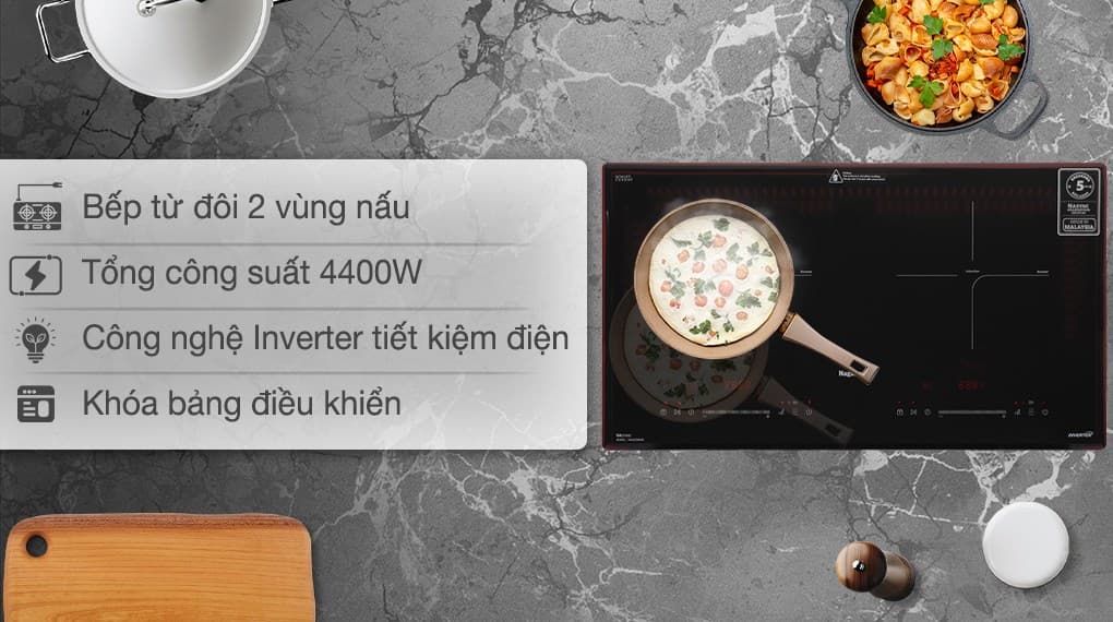 Ảnh Bếp từ đôi lắp âm Nagakawa NK2C08MS