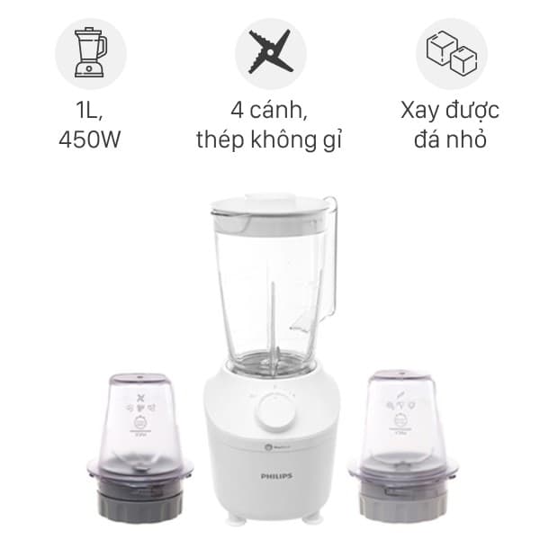 Máy xay sinh tố đa năng Philips HR2041/30 - 3 cối