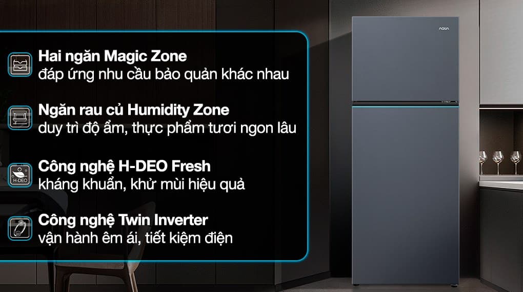 Ảnh Tủ lạnh Aqua Inverter 455 lít AQR-T518FA(SL)