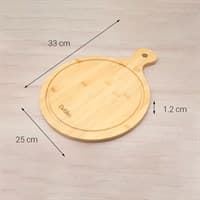 Thớt tre thái tròn có tay cầm 25 cm Delites 19102503-1