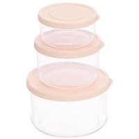 Bộ 3 hộp đựng thực phẩm nhựa 500 - 1000 - 2000 ml Inochi Hokkaido HIN.HOTR.BO02 Hồng Đồ gia dụng
