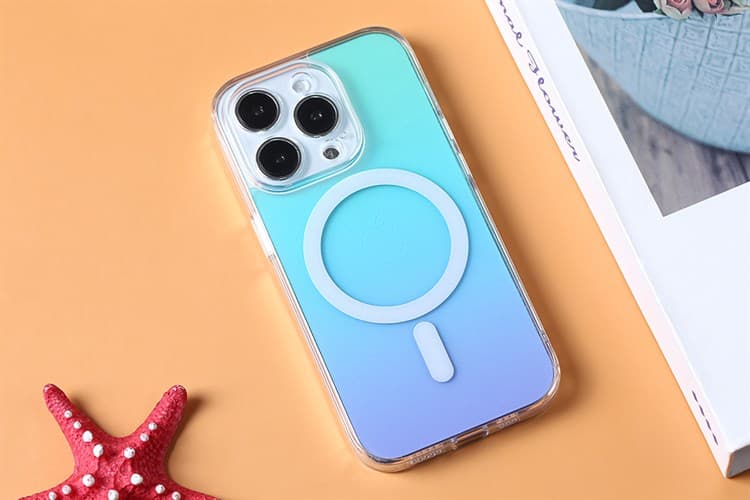 Ảnh Ốp lưng MagSafe iPhone 14 Pro Kính viền dẻo GLASS GRA-SIMPLE JM