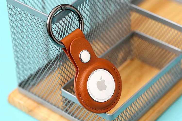 Ảnh Vỏ bảo vệ AirTag Nhựa dẻo PU Well JM Nâu