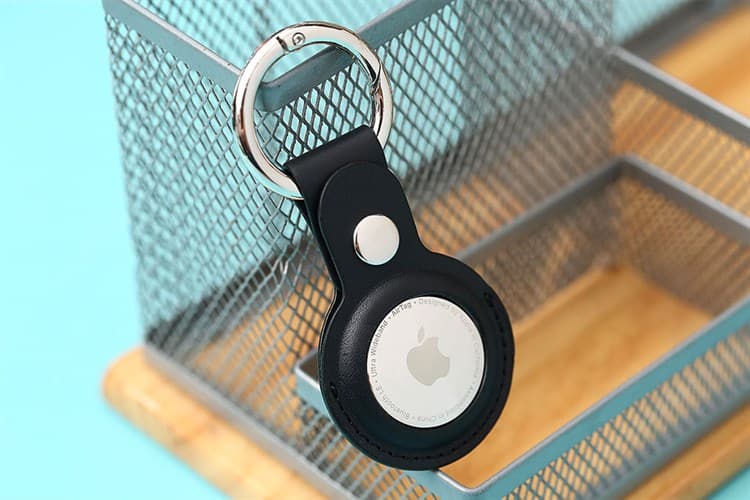 Ảnh Vỏ bảo vệ AirTag Nhựa dẻo PU Rains JM Đen