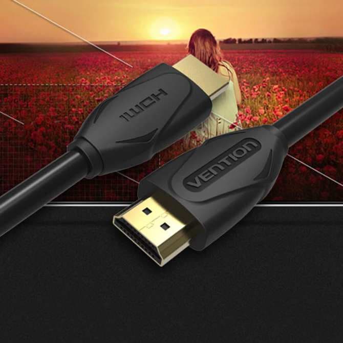 Ảnh Dây HDMI 1.4 đồng 100%, 19+1 màu đen dài 3M Vention VAA-B04-B300